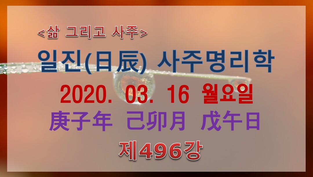 기묘월 무오일주 - kakaoTV [일진사주명리학/출산택일] 2020년 03월 16일 무오일(戊午日) _ 무토 기묘월 무오일주