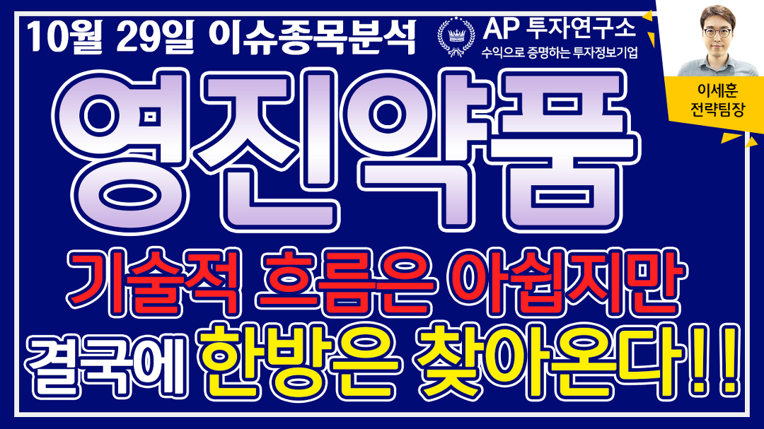 영진약품(003520) - 기술적 흐름은 아쉽지만 결국에 한방은 찾아온다!! - kakaoTV 영진약품(003520) - 기술적 흐름은 아쉽지만 결국에 한방은... 