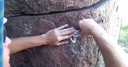 Rock Climbing: Drilling in a new bolt for a new climb (free song)