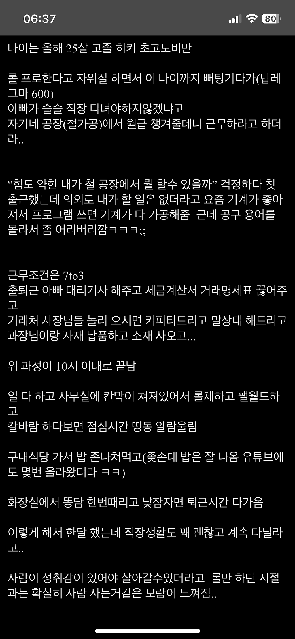 좆소 취업후기