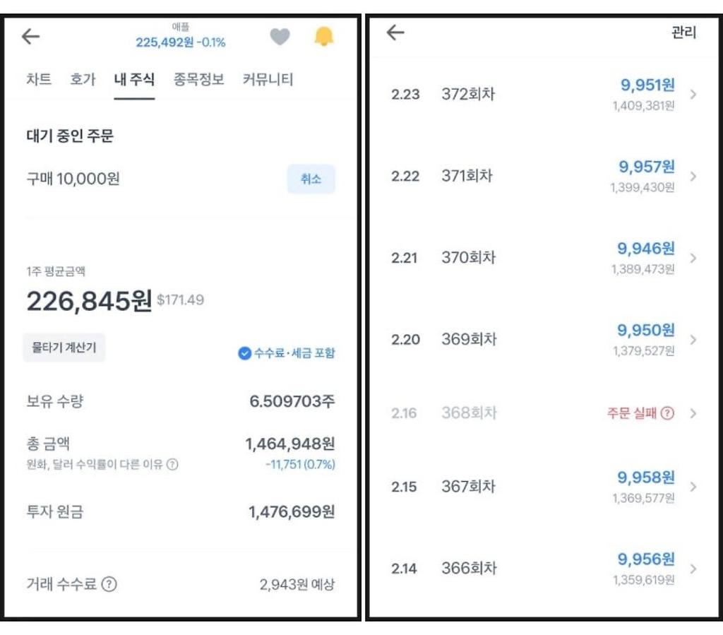 매일 4,000원 1년간 애플 주식에 투자한 결과