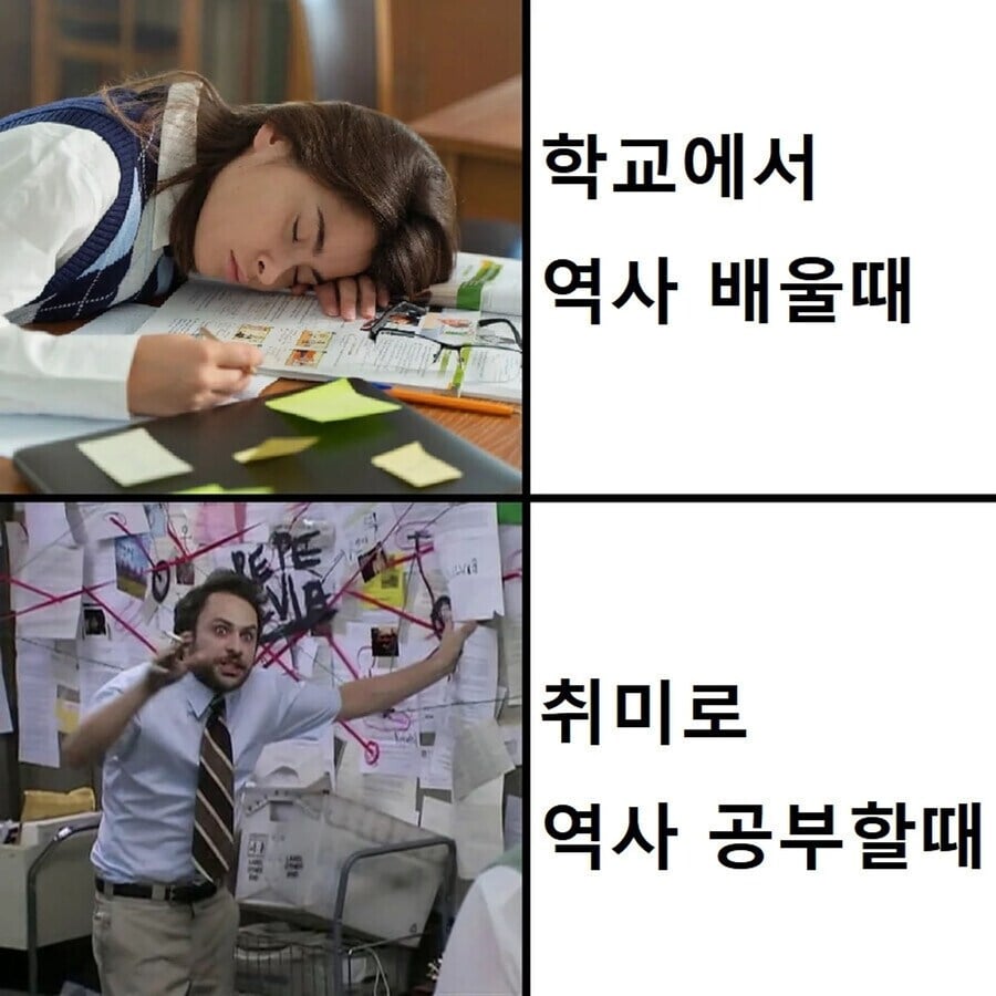 공부와 취미의 관심도가 가장 나뉘는 분야