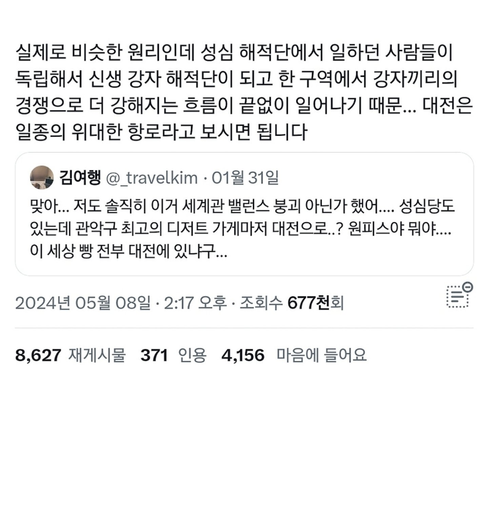 전국 빵장인들이 겨루는 격전지가 되고있다는 대전