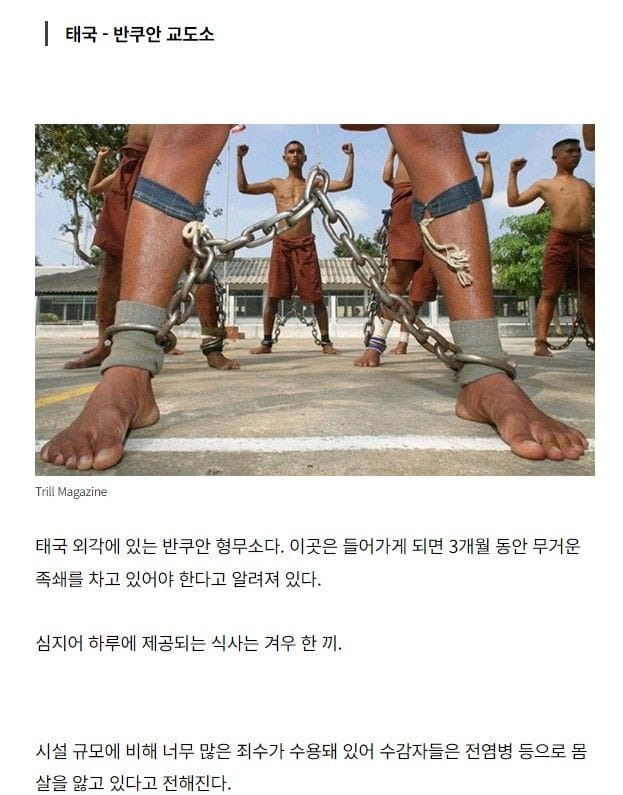 악명 높은 흉악범들도 벌벌 떠는 전 세계 최악의 감옥 5개