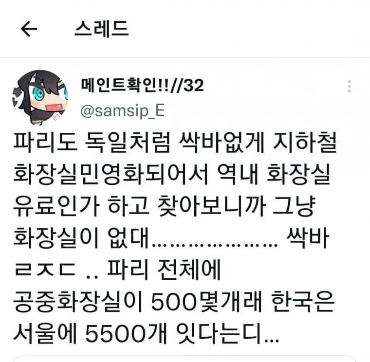 여행 가보면 엄청 드럽다는 프랑스 파리