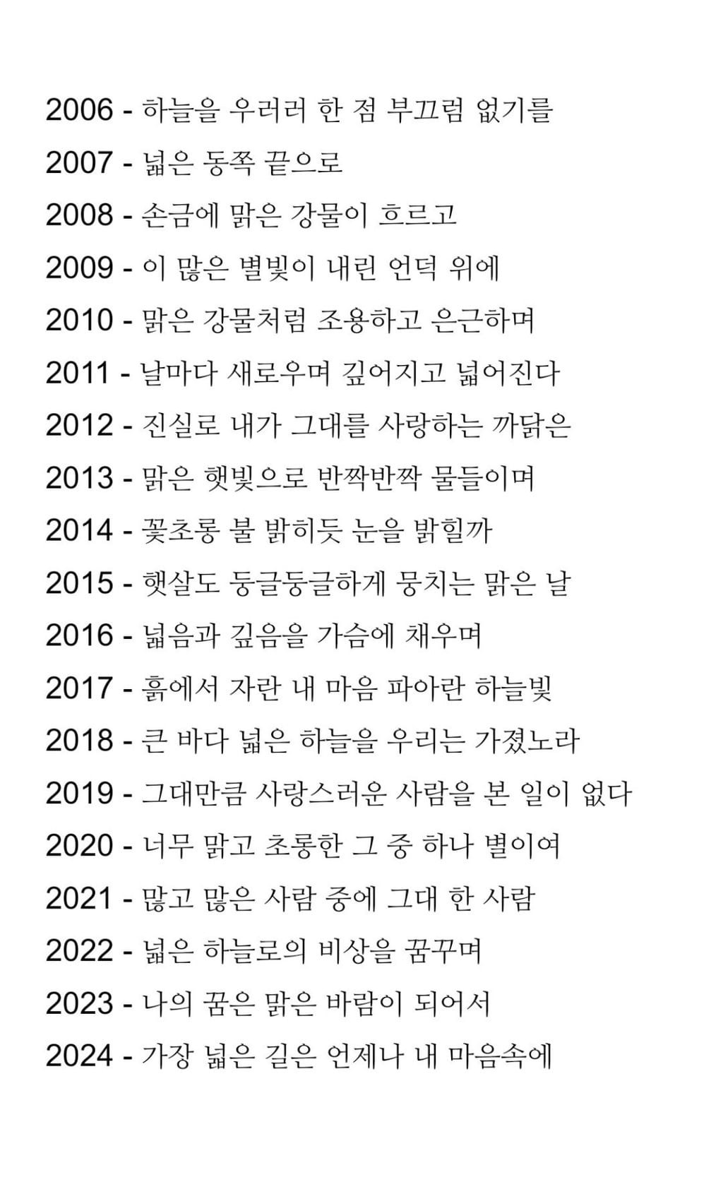 수능 역대 필적 확인란 문구