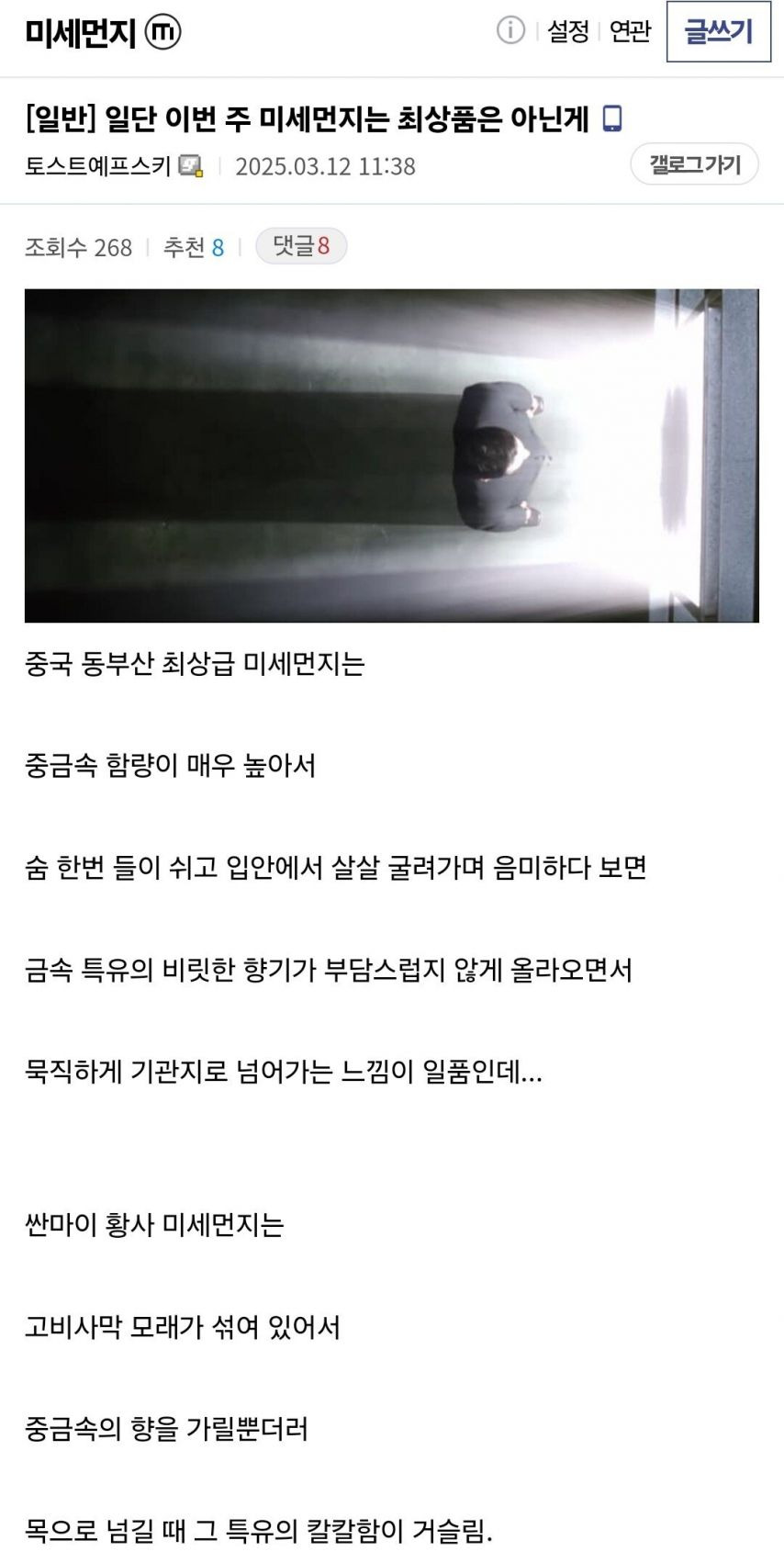 드디어 미쳐버린 미세먼지 갤러리