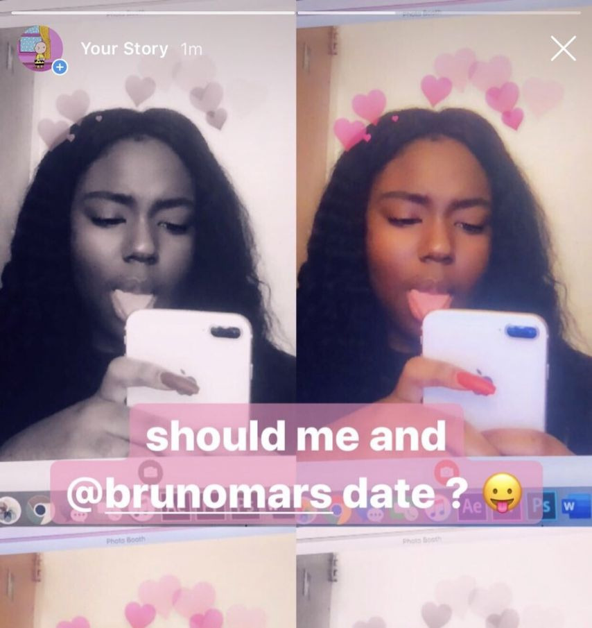 본인과 브루노 마스가 데이트하면 어떨지 인스타에 투표로 물어봄