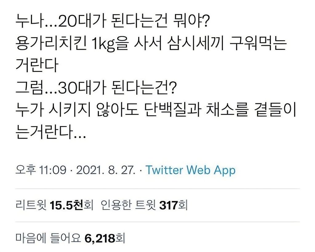 20대가 된다는 건 뭐야?