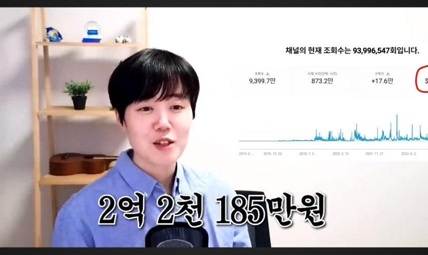 구독자 18.3만 바둑 유튜버 누나의 10년 수익