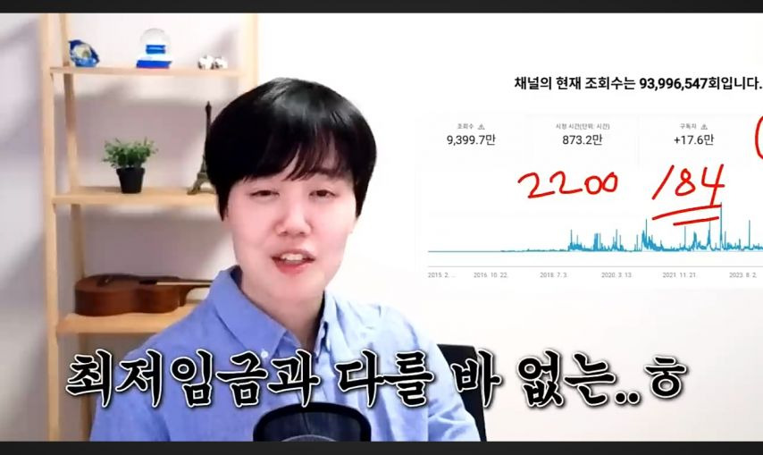 구독자 18.3만 바둑 유튜버 누나의 10년 수익