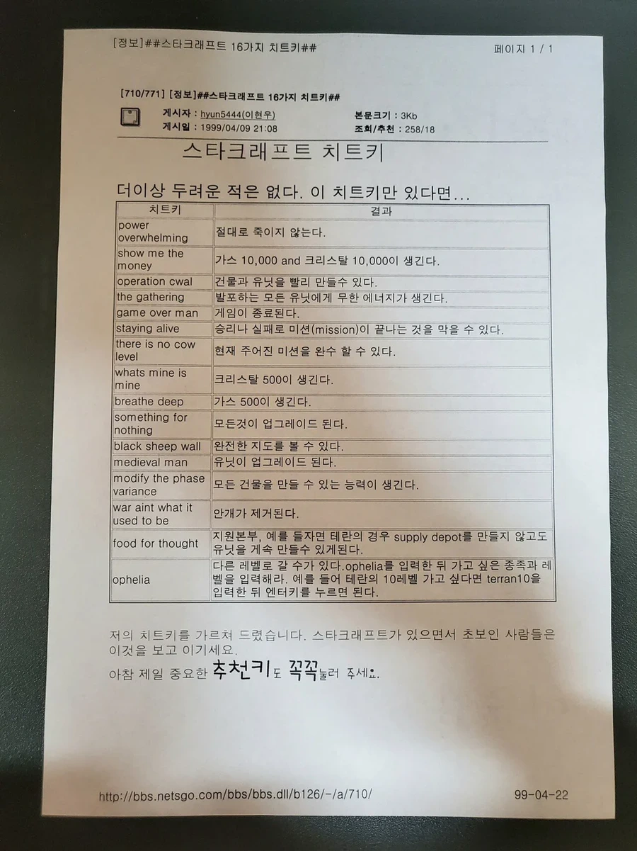 집 청소하다가 발견한 종이