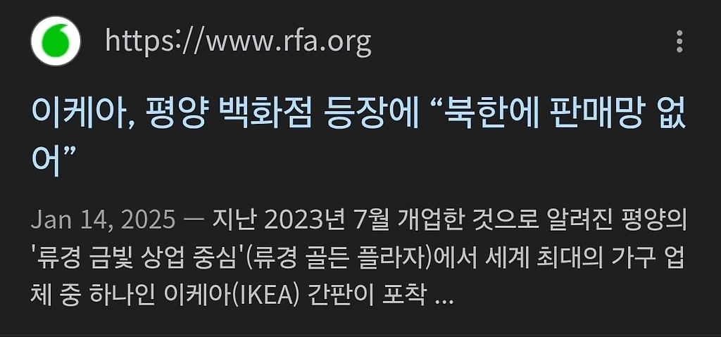 며칠전 북한 평양에 오픈한것