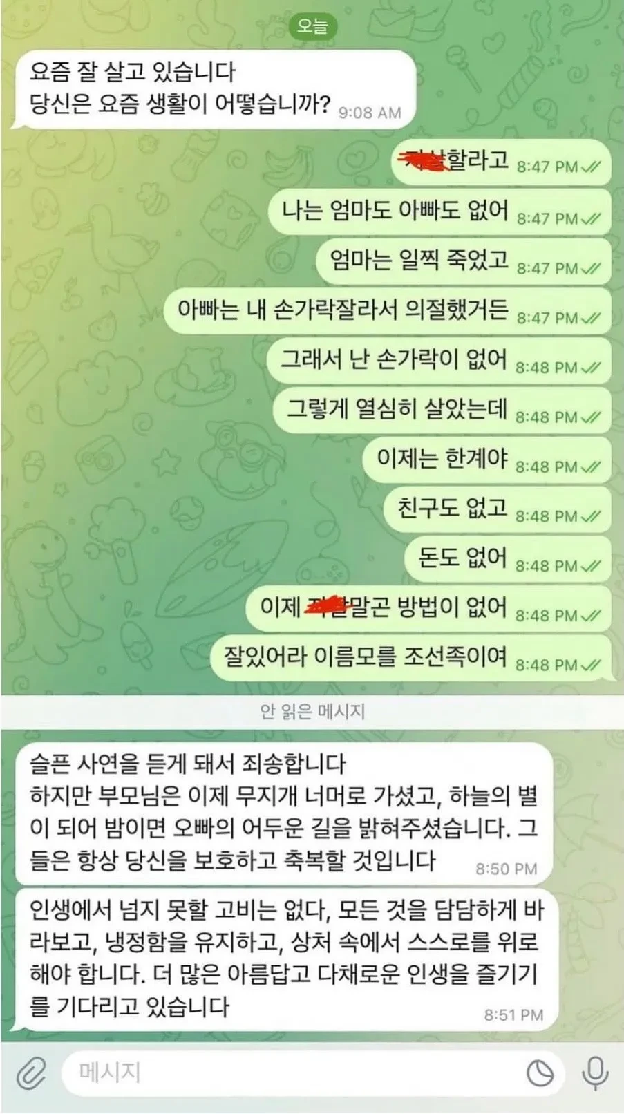 피싱범을 당황시킨 답장