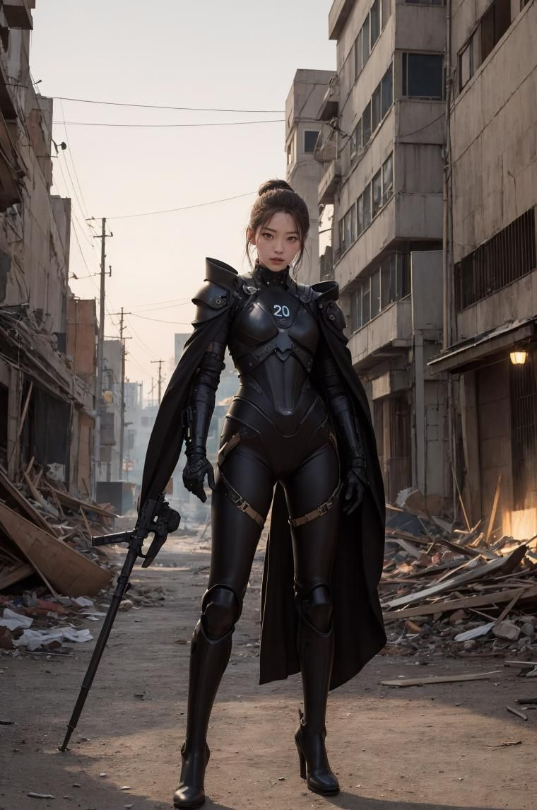 도시를 파괴중인 나쁜 눈나