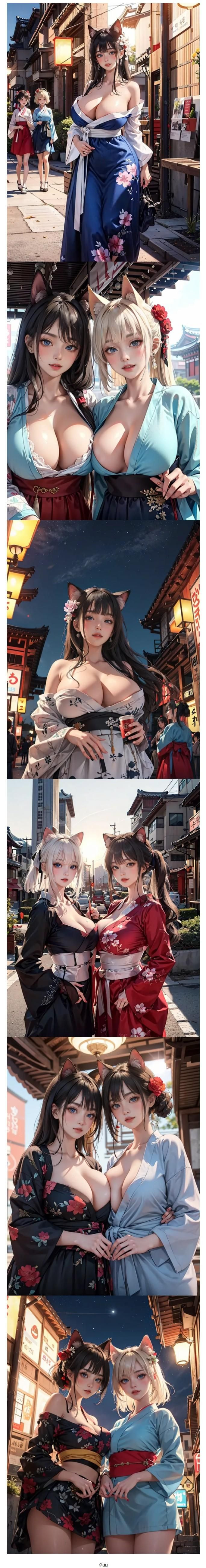 AI야 가슴 빵빵한 동물귀 누나 그려줘!