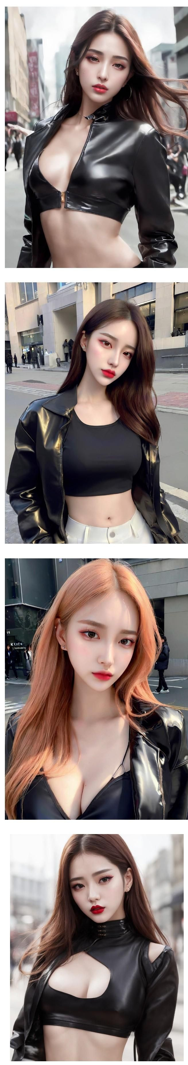 가죽 자켓안 탱크탑