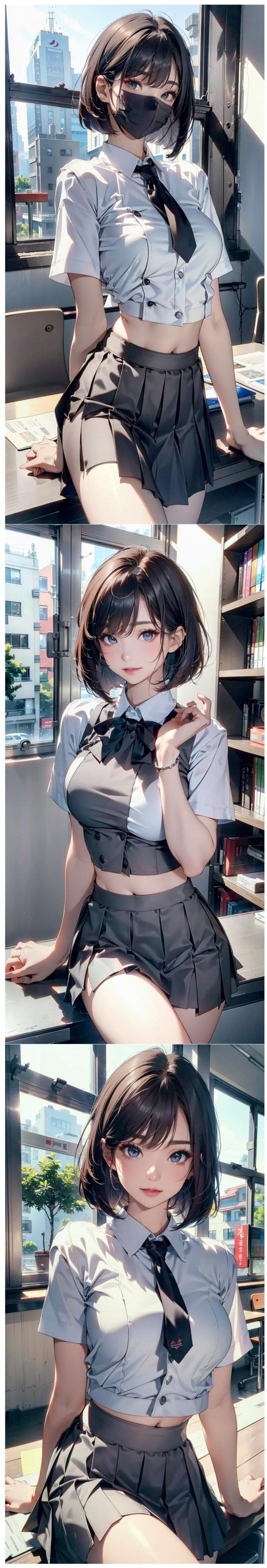 이쁜 교복 눈나~