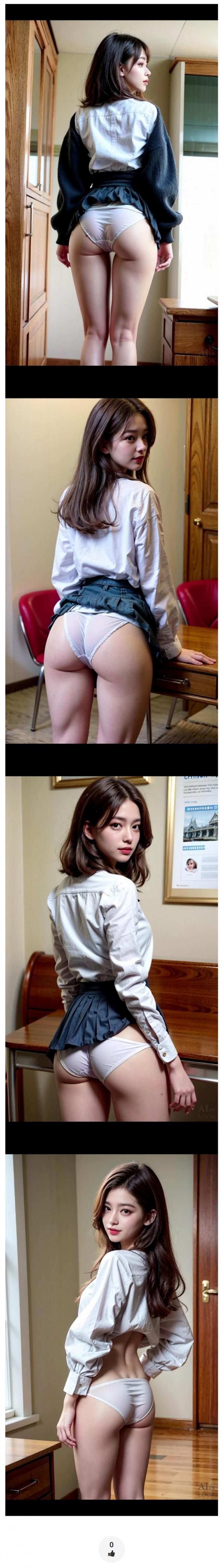 팬티를 들어올리는 처자 AI