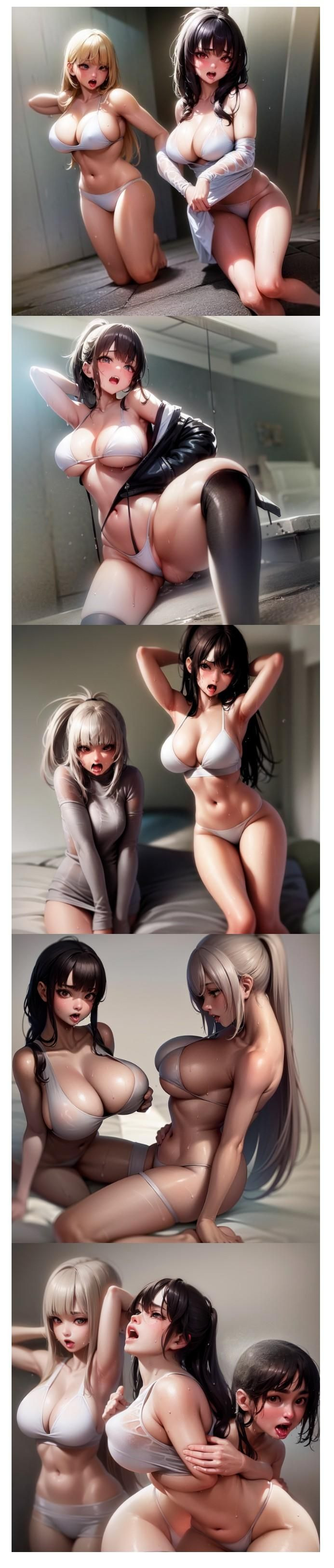 더워서 힘들어하는 그녀들 AI