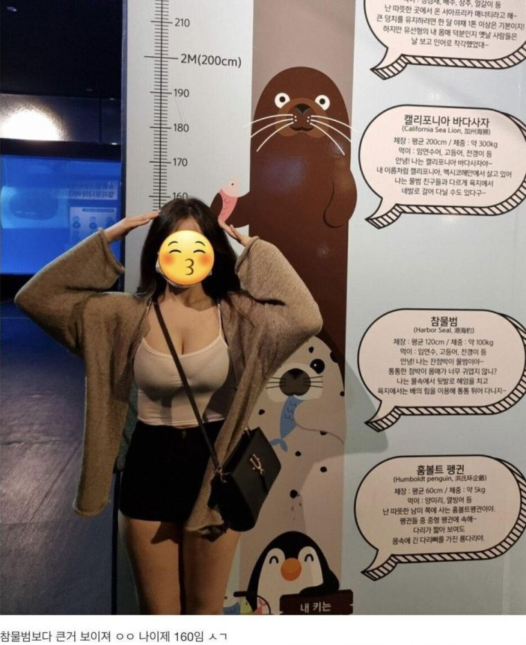 참물범보다 크다고 자랑하는 여자