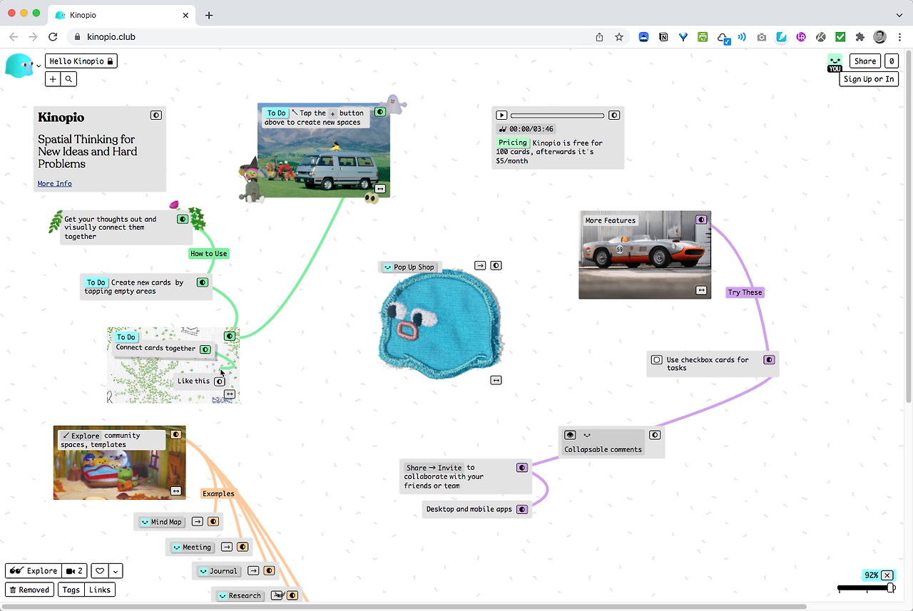 kinopio : 아이디어 발상을 위한 시각화 보드