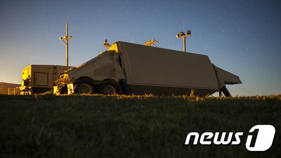 미국 고고도 미사일 방어 체계 사드(THAAD)'의 핵심인 AN/TPY-2  X밴드 레이더(레이시온 제공) © News1
