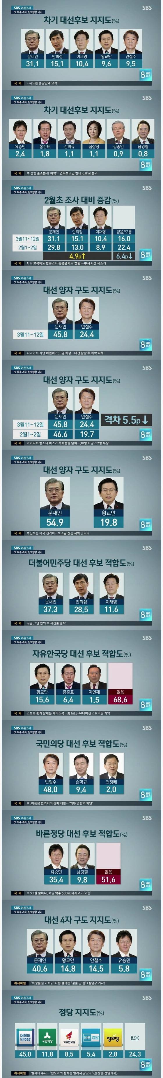 박근혜 탄핵 이후 차기 대선후보 지지율 조사.gisa | 인스티즈