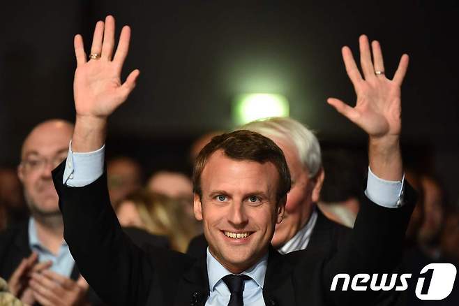 에마뉘엘 마크롱 프랑스 중도신당 '앙마르슈' 대선 후보. © AFP=뉴스1