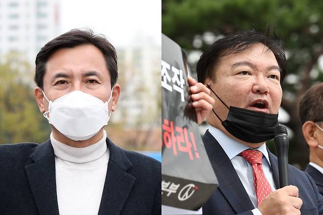 - 국민의힘 김진태, 민경욱 전 의원. 연합뉴스
