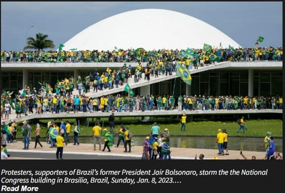 [속보] 브라질 시위대, 대통령 선거 패배 불복 의회 대법 난입 폭동 발생VIDEO: Bolsonaro protesters storm Brazil’s Congress, high court