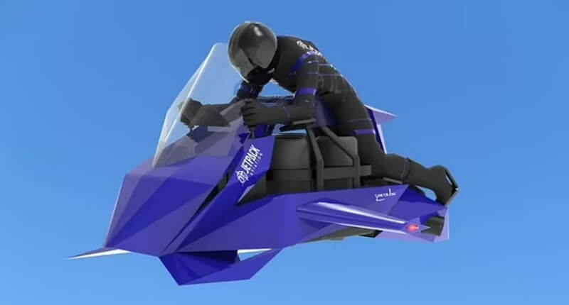 '날아다니는 오토바이' VIDEO: Jet turbine-powered flying motorcycle which can travel 300 mph...