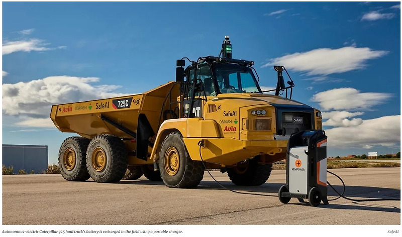 미·일 기업, '세계 최초' 자율주행 로봇 전기 덤프트럭 공개...24시간 작동 VIDEO: ‘World’s first’ robot-electric haul truck unveiled by US-Japan firms