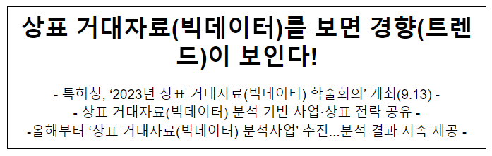 상표 거대자료(빅데이터)를 보면 경향(트렌드)이 보인다!