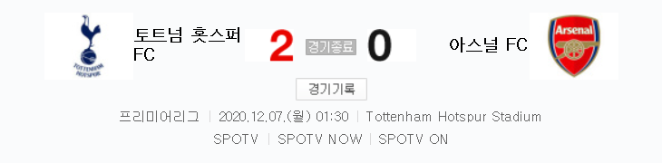EPL / 해외축구 - 토트넘 VS 아스널 (2 : 0) 2020 / 2021 프리미어리그 11라운드 하이라이트 (2020년 12월 7일 경기) 손흥민 1골 1도움