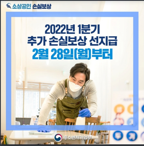 2022년 1분기 추가 손실보상 선지급…2월 28일부터 신청 시작_중소벤처기업부