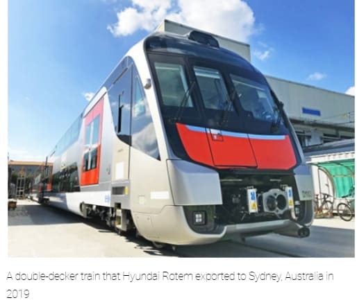 현대로템, 호주서 역대 최대 규모 전동차 수주 Hyundai Rotem Close to Landing Big Train Order from Australia