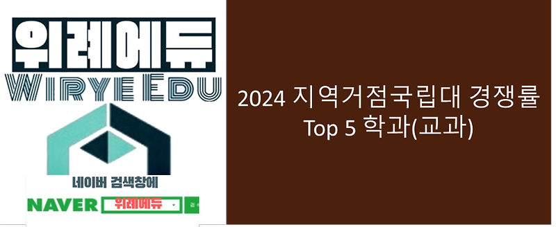 2024 지역거점국립대 경쟁률 Top 5 학과 (교과)