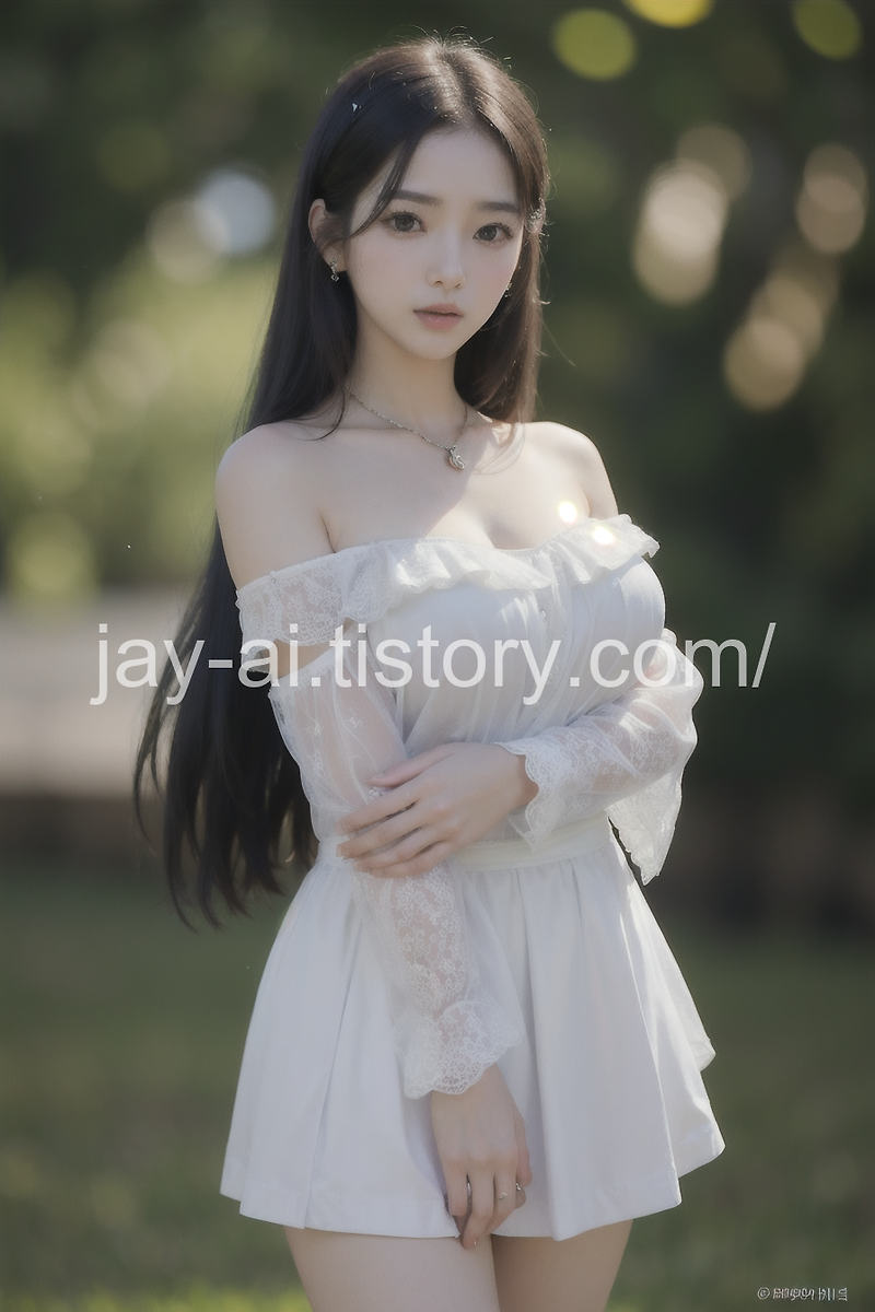 [AI lookbook] 흰색 드레스 패션 여자친구 / Fashion girlfriend in white dress / 白いドレス ファッション ガールフレンド