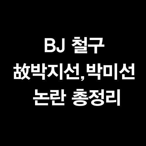 BJ 철구 故박지선,박미선 논란 총정리