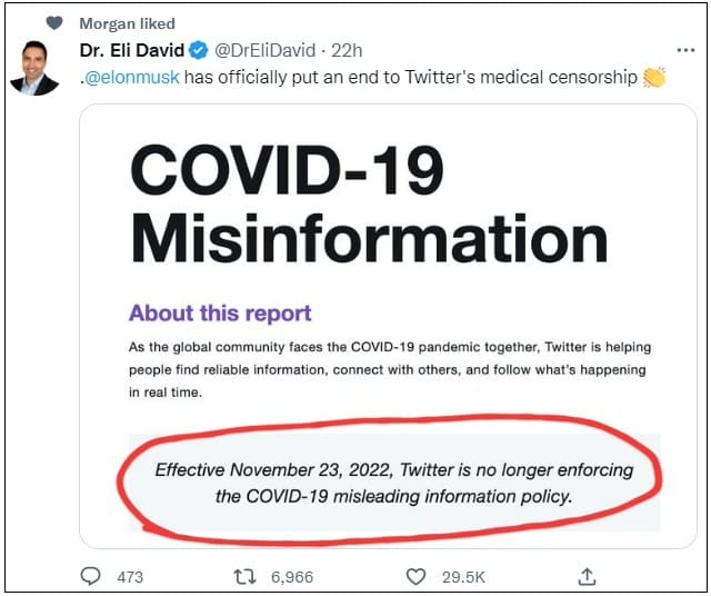 머스크, 공식적으로 트위터의 의료 검열에 종지부 Elon musk has officially put an end to Twitter's medical censorship