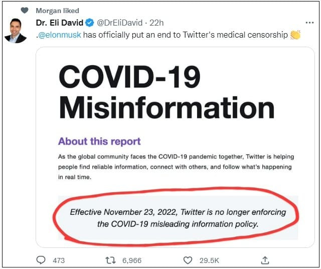 머스크, 공식적으로 트위터의 의료 검열에 종지부 Elon musk has officially put an end to Twitter's medical censorship