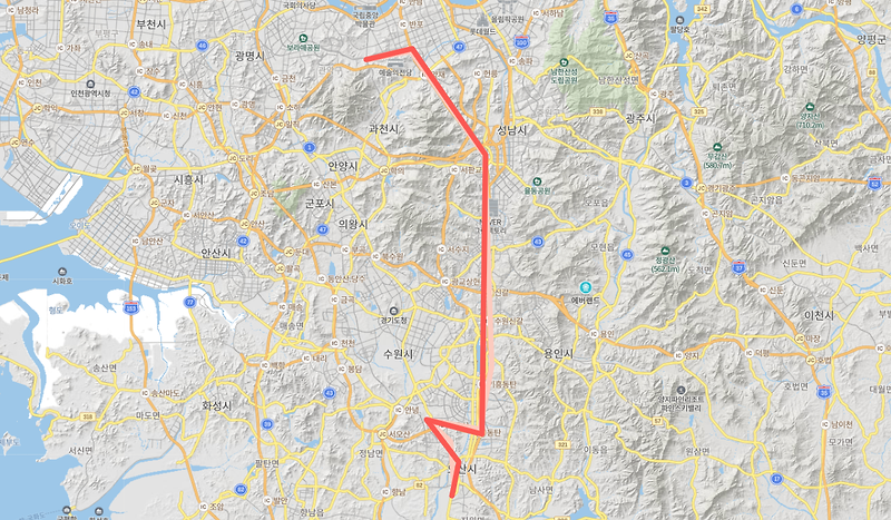 [광역급행] M5532 노선 시간표 : 오산역, 세마역, 사당역, 남부터미널, 방배동