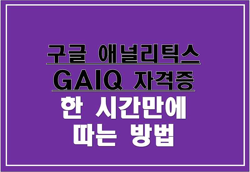 GAIQ 구글 애널리틱스 자격증 한 시간만에 따는 방법