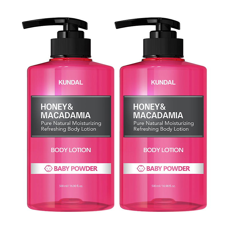 쿤달 퓨어 바디로션 베이비파우더향, 500ml, 2개