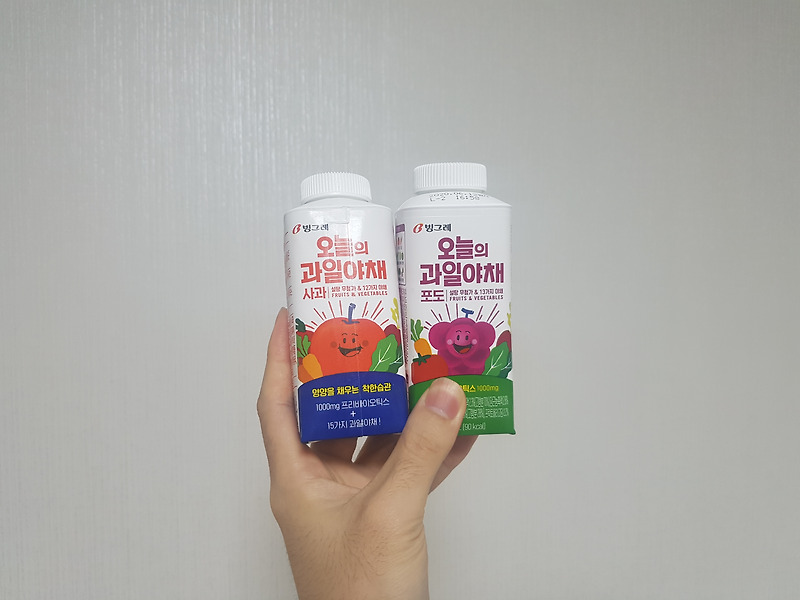 빙그레 오늘의 과일야채 사과맛 포도맛 리뷰 채소 섭취를 위한 몸부림
