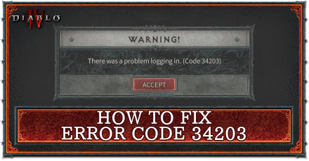 오류 코드 34203 로그인 문제 해결 방법 디아블로 4 문제
