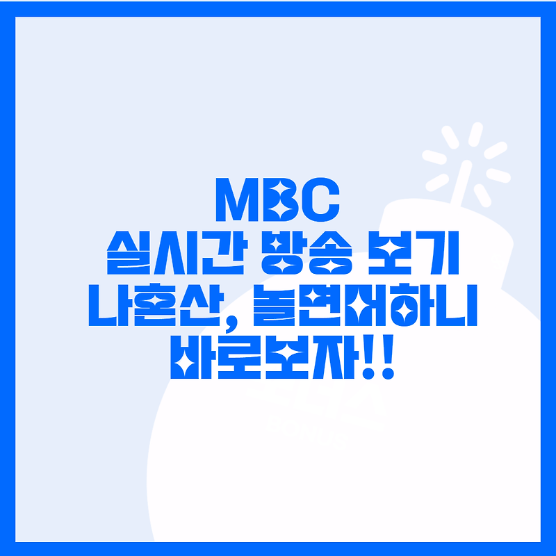 MBC 무료 방송 바로 보기. 나혼산, 놀면머하니 등 실시간으로 바로보기!