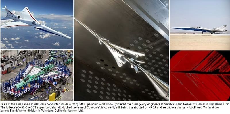 마하 1.4 초음속 여객기'콩코드의 아들'은 지금 테스트 중 VIDEO: ‘Son of Concorde’ warms up: NASA completes wind tunnel tests on a model of its ‘quiet’ supersonic jet