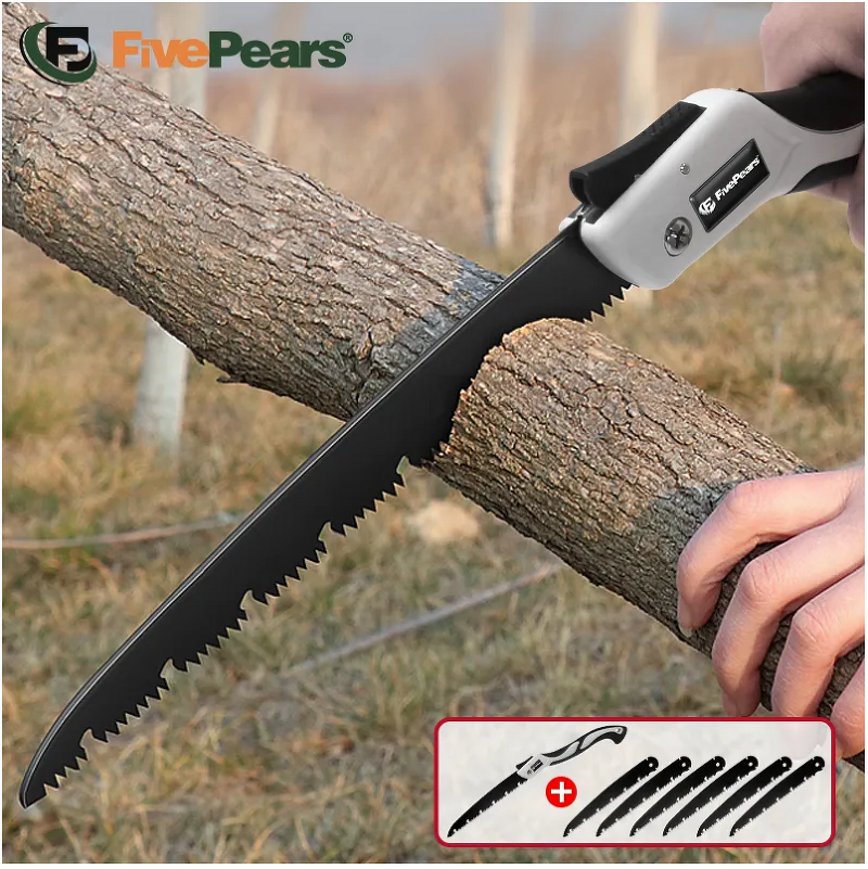 FivePears 편리한 사용을 위한 접이식 톱과 쇠톱, 안전한 손잡이, 나무톱 분재 도구